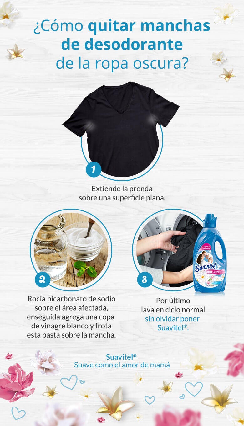 Cómo quitar manchas de desodorante de la ropa oscura