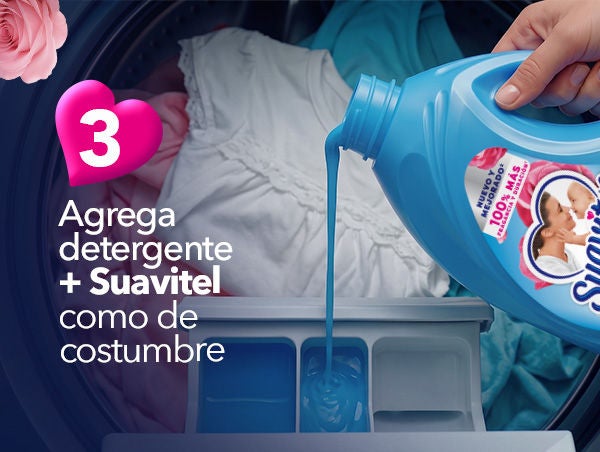 paso 3: agrega detergente + suavitel como de costumbre