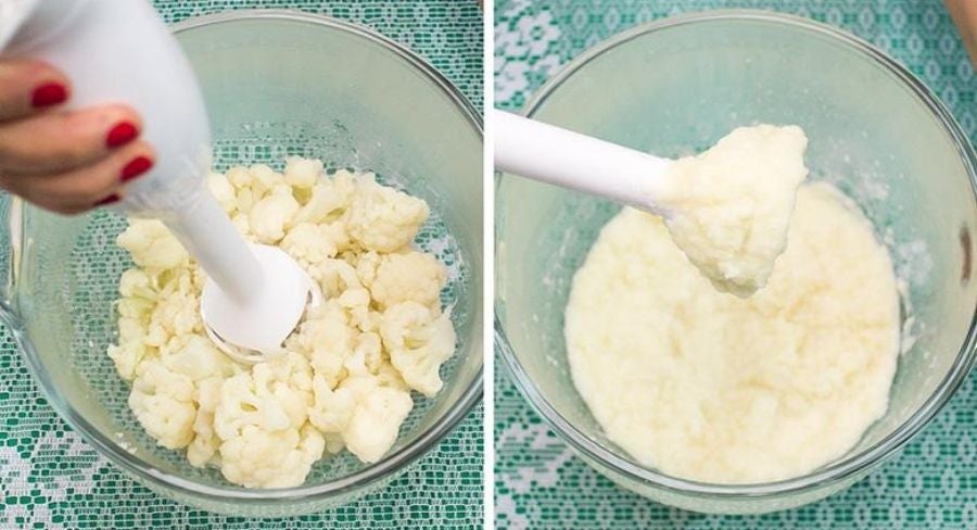 puré de coliflor y queso parmesano