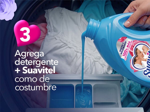 paso 3: agrega detergente + suavitel como de costumbre