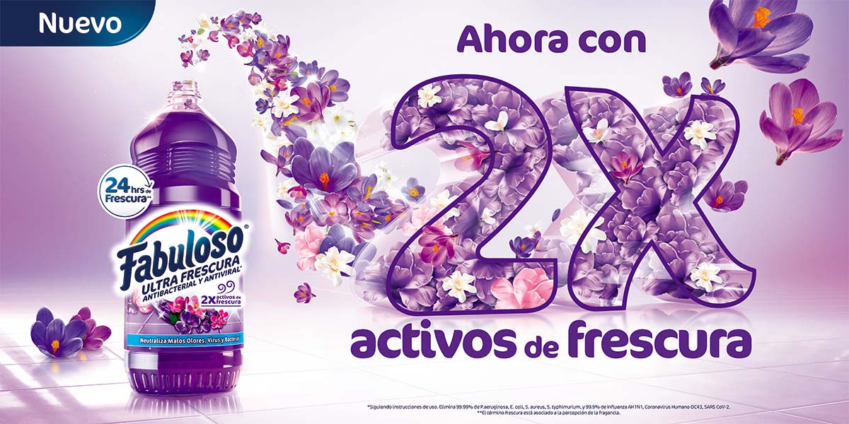 Fabuloso® Fresca Lavanda. Fragancia concentrada, intensa y duradera