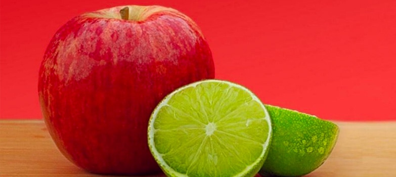 manzana y limón