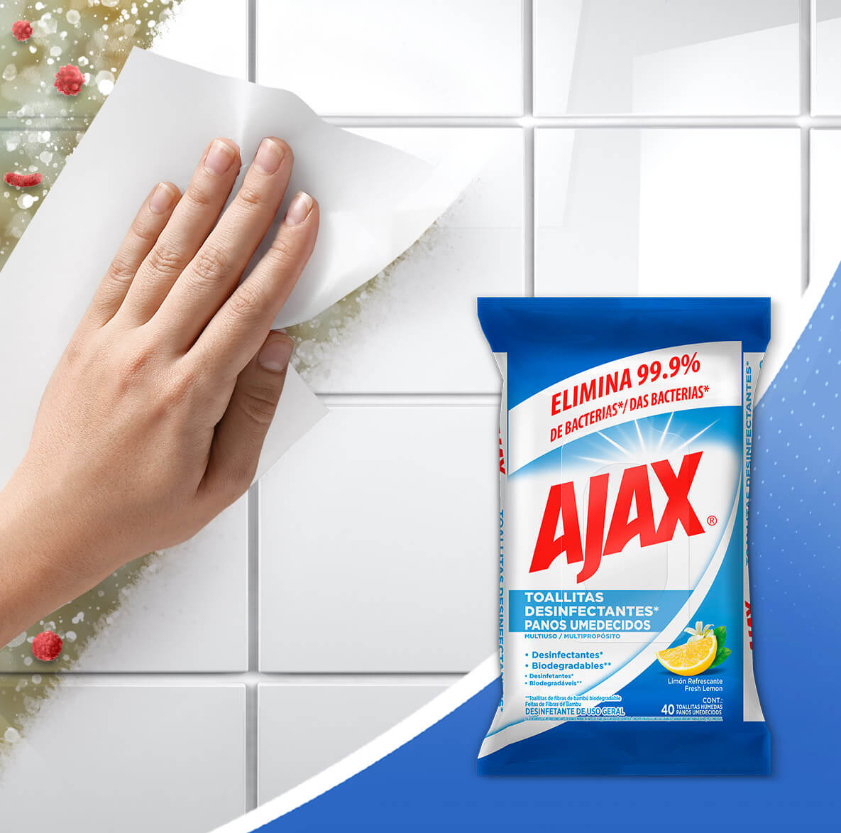 Ajax® Toallitas Desinfectantes