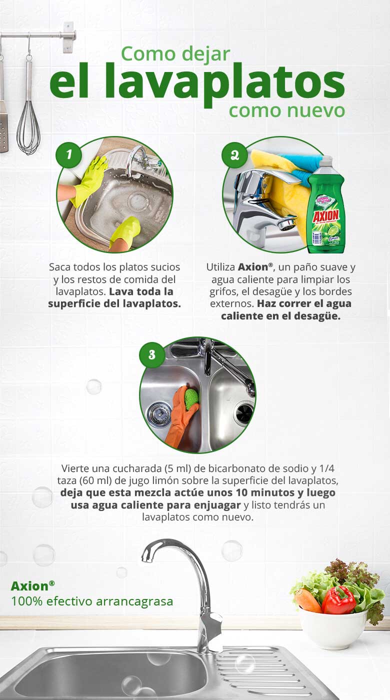 cómo dejar el lavaplatos como nuevo
