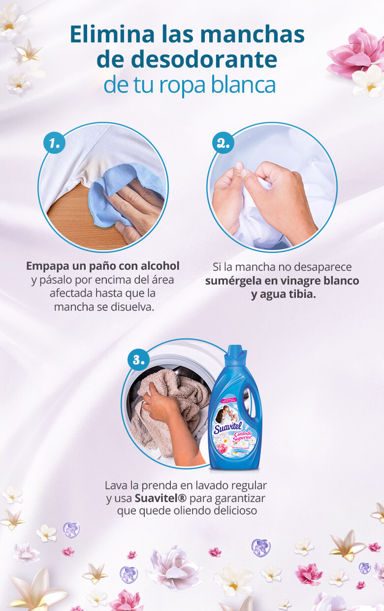 cómo quitar manchas de desodorante en 3 pasos