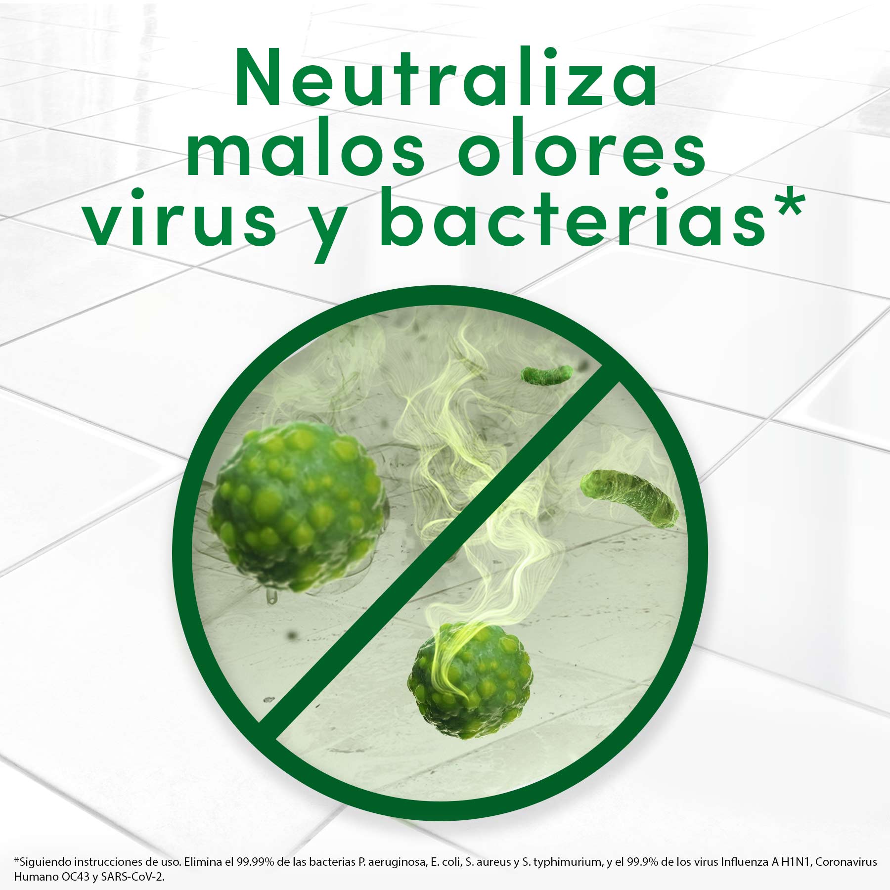 Es perfecto para limpiar pisos, baños, cocinas y las superficies de toda tu casa, pues neutraliza malos olores, virus y bacterias*.