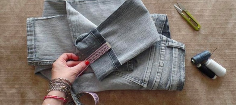 Tomando medidas de un pantalón