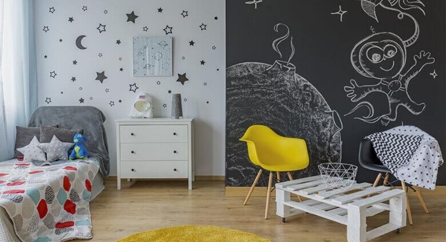 Ideas para pintar un cuarto: pintura de pizarra
