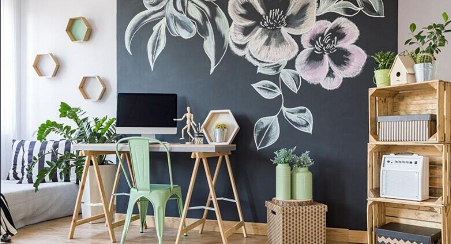 Ideas para pintar un cuarto: pintura de pizarra