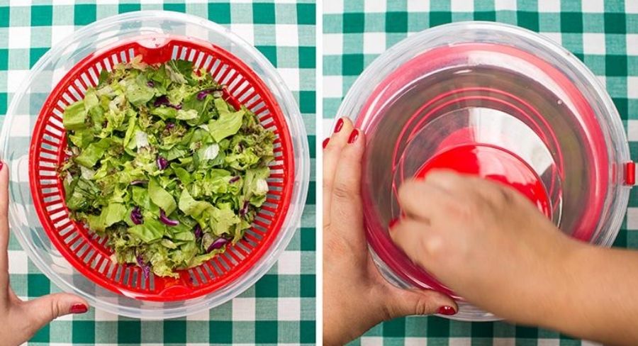 Conservar las ensaladas frescas: lava la col o repollo en agua fría