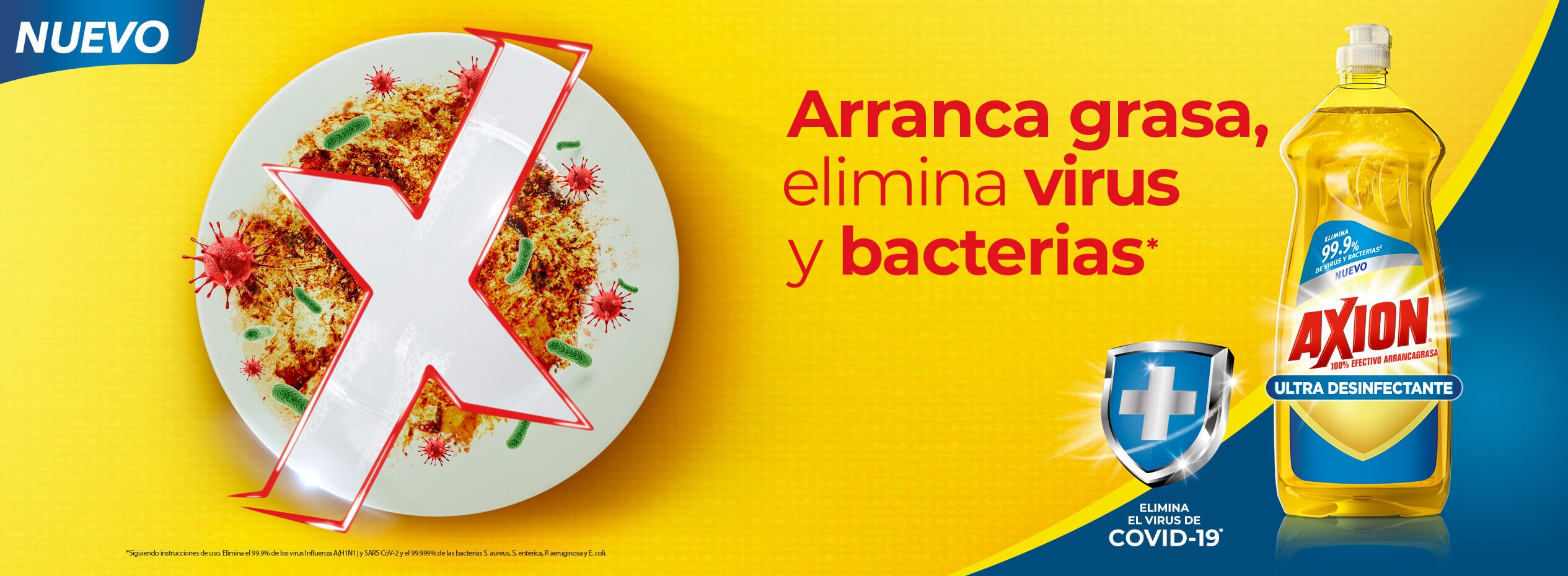 Nuevo Axion® Ultra en Spray. Lavatrastes multiusos con máximo poder desengrasante, más fácil y rápido. Sólo rocía, lava y enjuaga