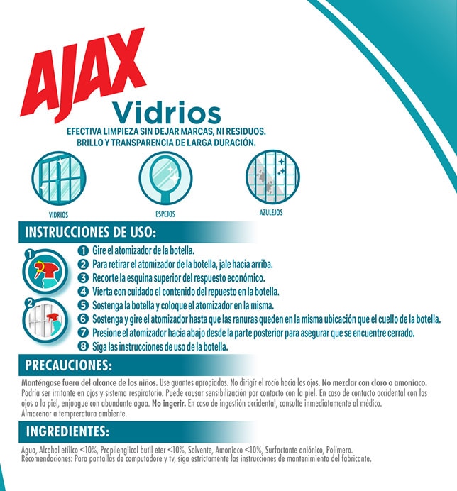 Ajax - Vidrios | Instrucciones de uso