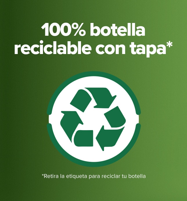 100% botella reciclable con tapa
