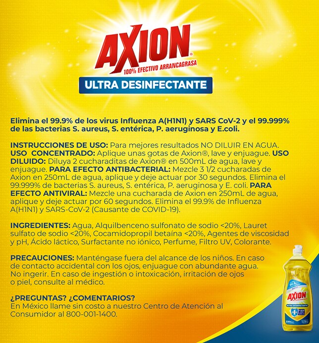 Axion - Ultra desinfectante | Instrucciones de uso