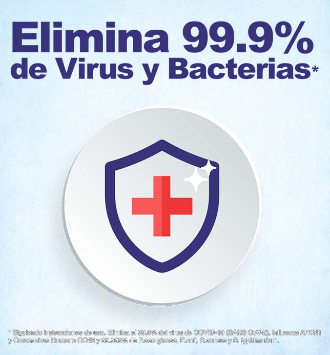 Poderoso limpiador desinfectante que elimina el 99.9% de bacterias y virus de COVID-19