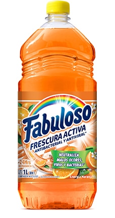 Fabuloso® Frescura Activa Antibacterial y Antiviral | Energía Naranja | 1 litro