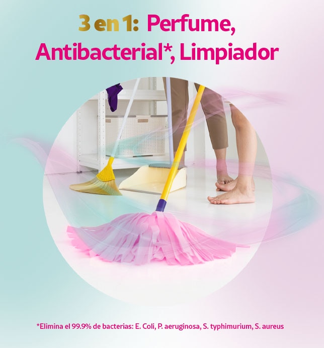 Fórmula 3 en 1: perfume, antibacterial, limpiador