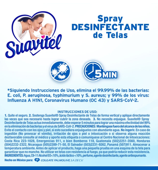 Suavitel - Desinfectante de telas - Fresca Primavera | Spray | Instrucciones de uso 
