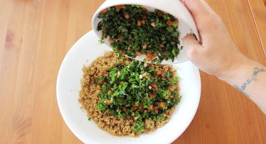 Paso a paso tabule de quinua