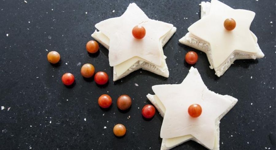 estrellas de pavo y queso