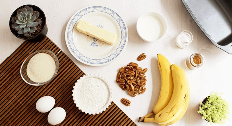 Ingredientes para realizar budín de banana