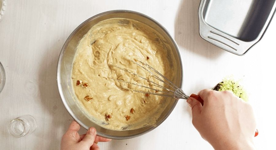 preparación budin de banano