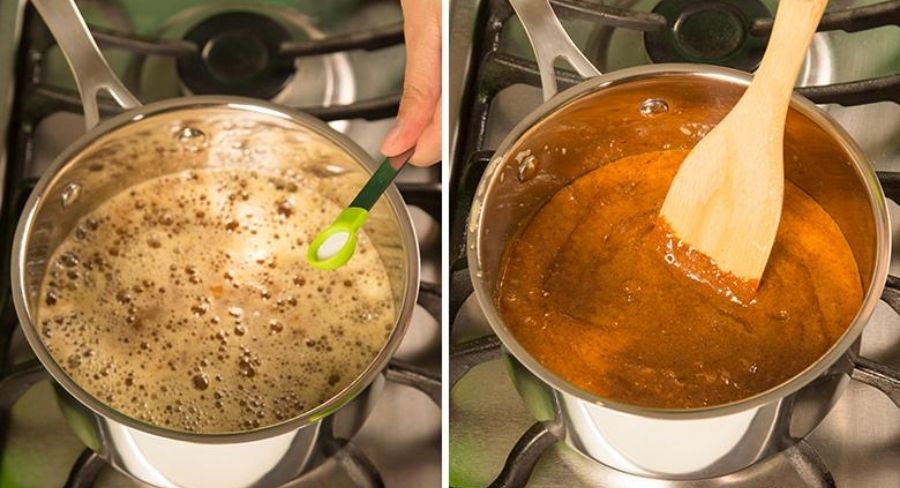 olla con el caramelo caramelizado 