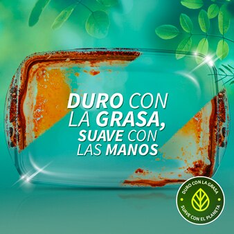 Arranca la grasa más pegada y los malos olores fácilmente, mientras deja en tus platos un agradable aroma a limón