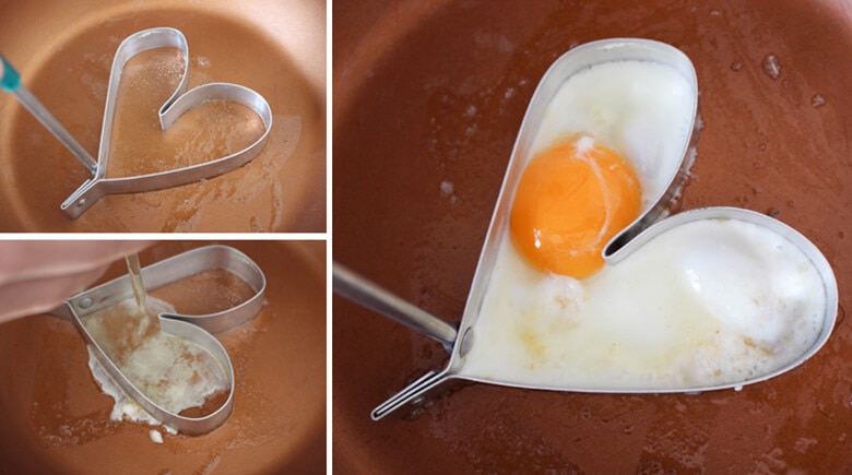 Desayuno romántico en forma de corazón