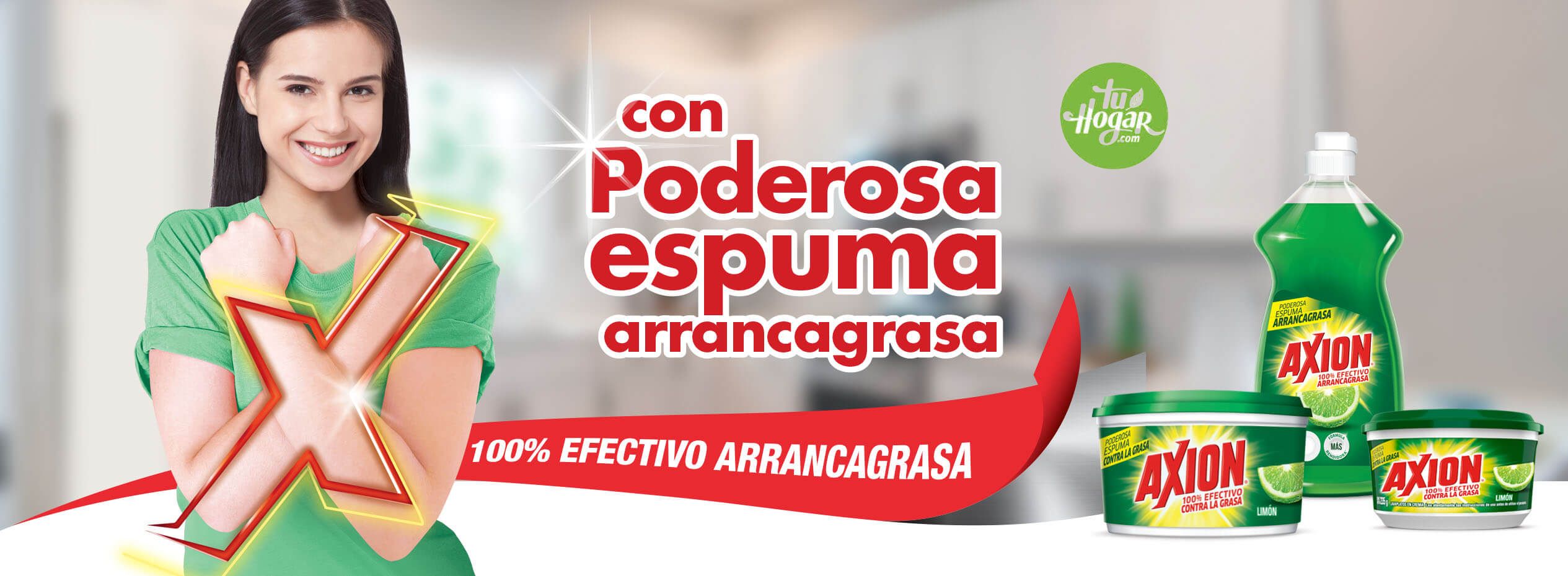 Axion®  100% efectivo arrancagrasa. Arranca olores.
