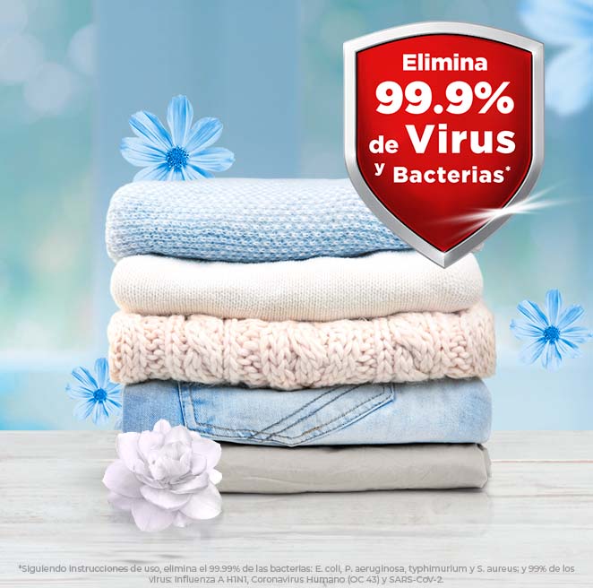 El nuevo Suavitel® Desinfectante de Telas Fresca Primavera deja tu ropa desinfectada y con una deliciosa fragancia de larga duración.