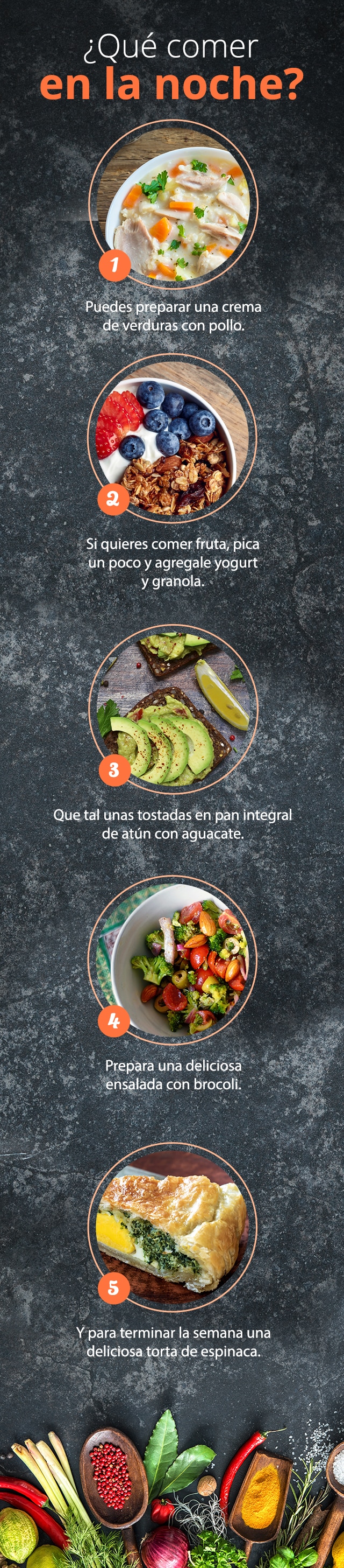 que comer en la noche