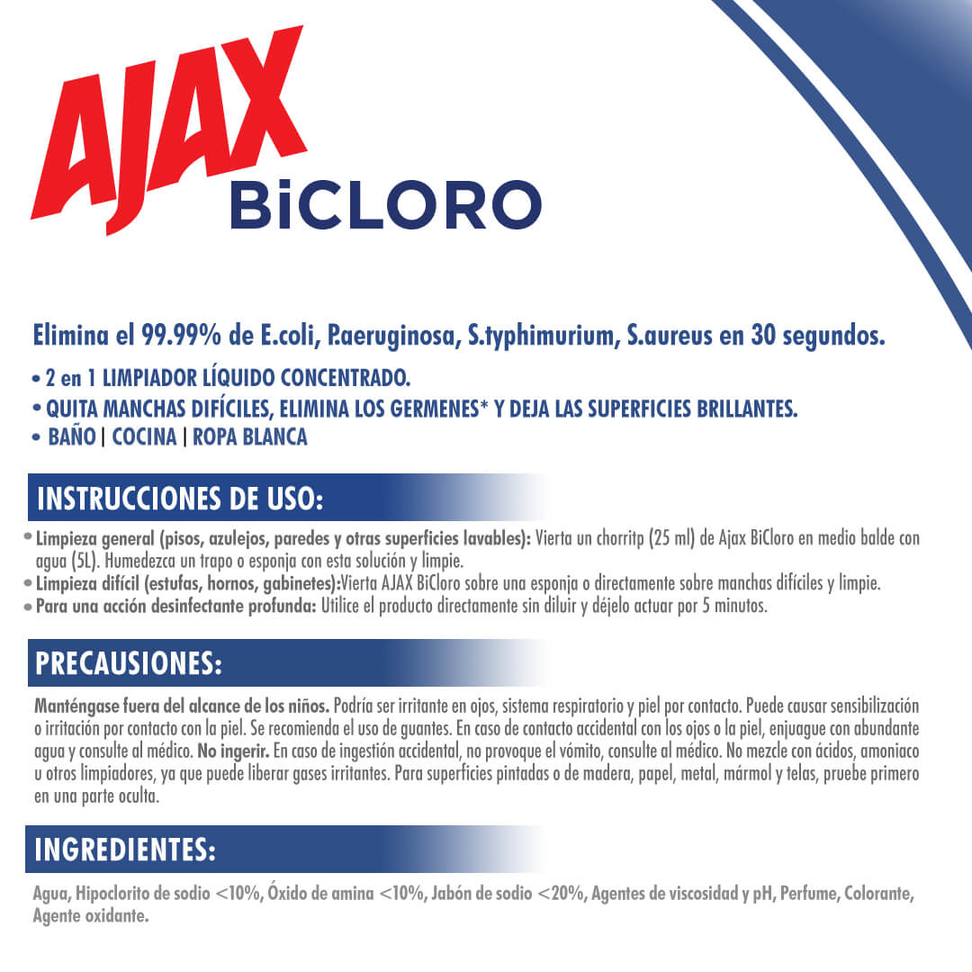Ajax - Bicloro | Instrucciones de uso
