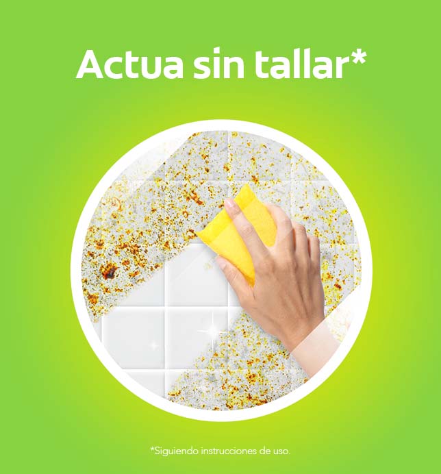 Actúa sin tallar, es de rápida acción contra la comida pegada, y cuenta con poder desinfectante