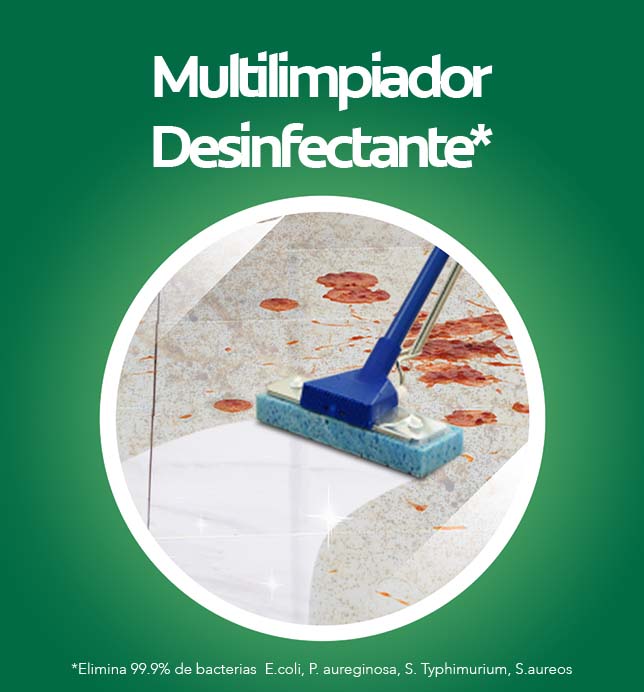 Su acción desinfectante dejará tus pisos brillantes y con un aroma intenso a pino