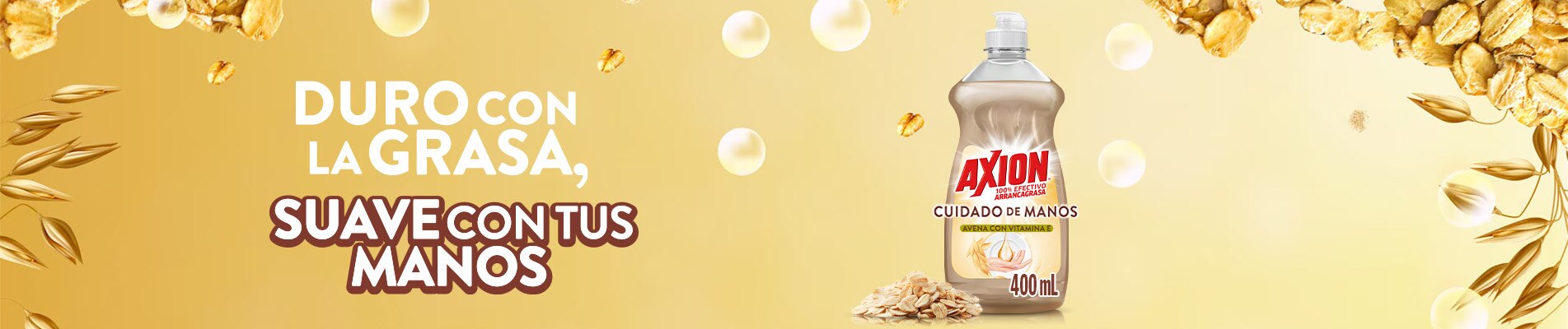 Axion Avena es duro con la grasa, suave con tus manos