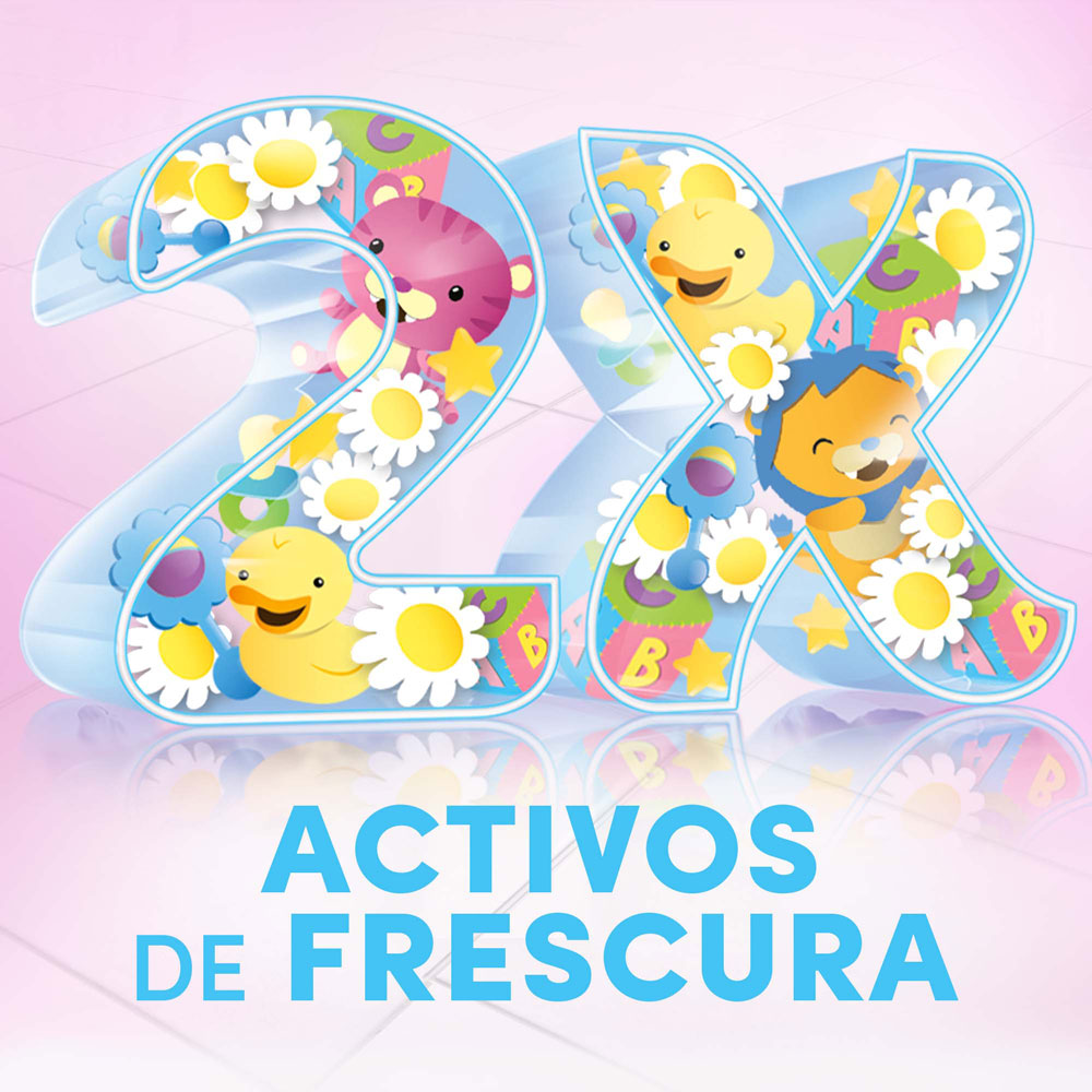 2X activos de frescura  Fabuloso aroma de bebé