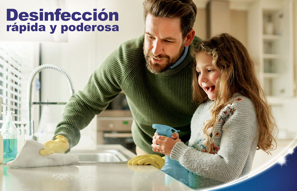 Disfruta de una rápida desinfección que actúa en un minuto dejando un delicioso aroma  
