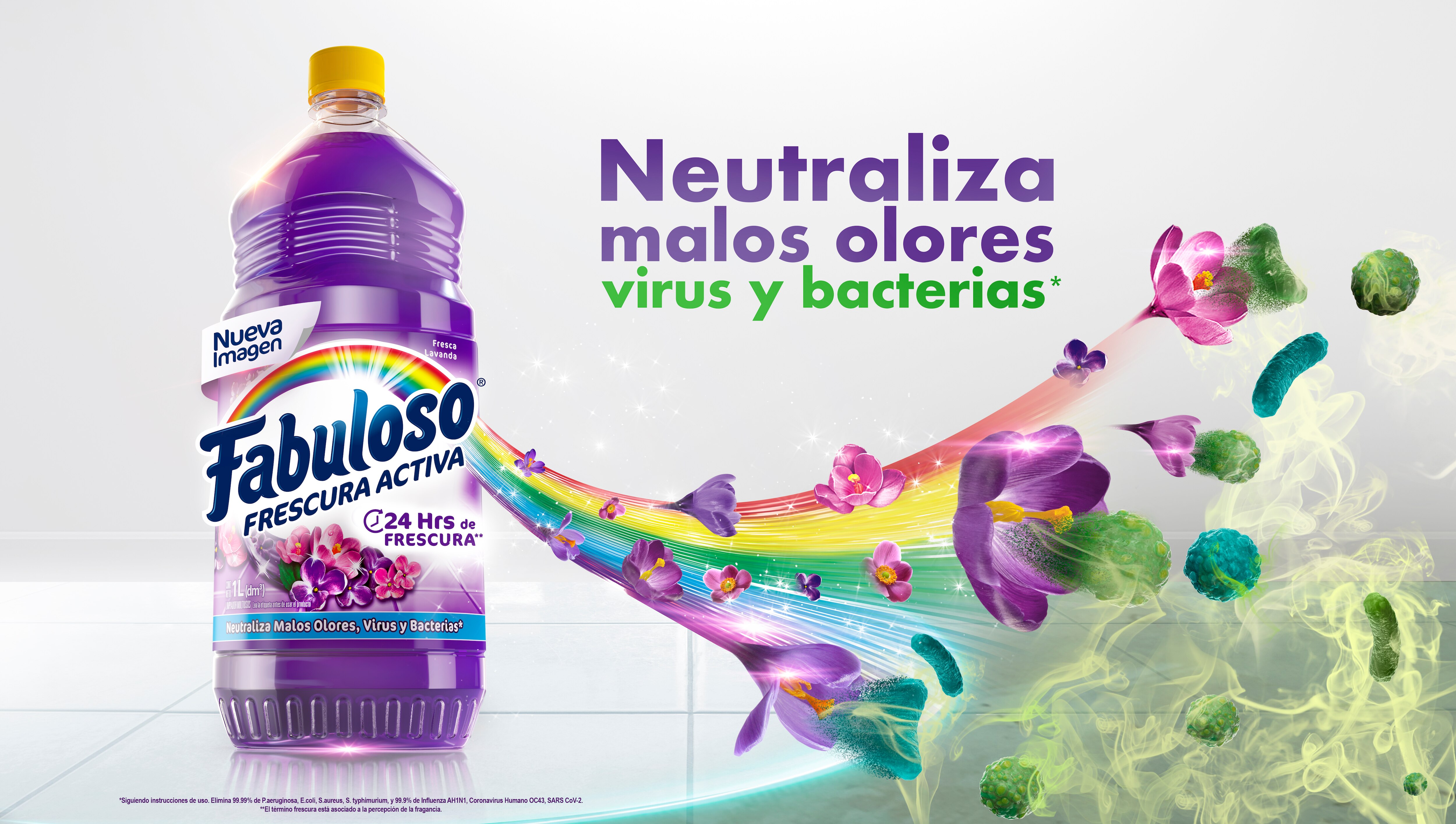 Fabuloso® Fresca Lavanda, neutraliza malos olores, virus y bacterias