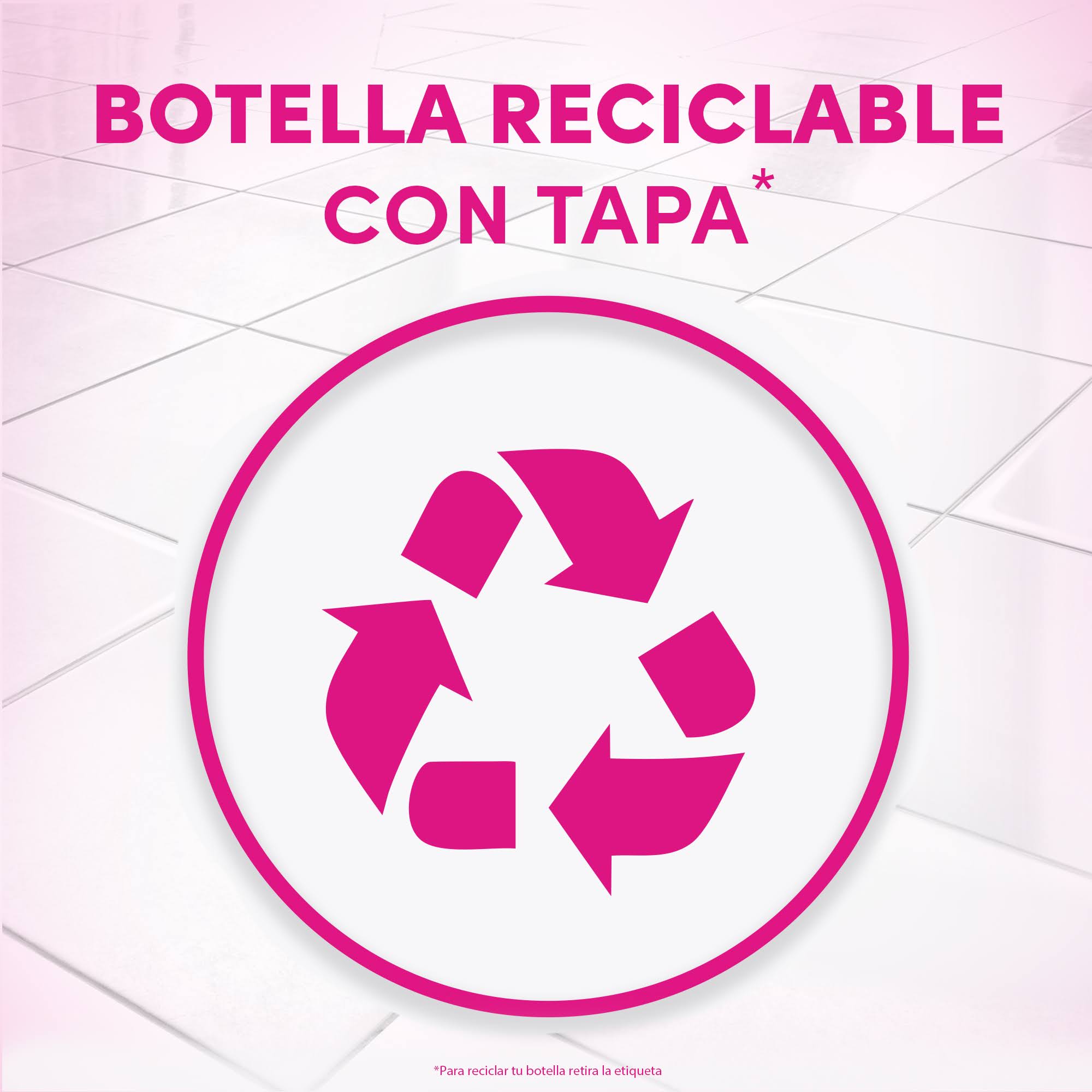 Botella reciclada con tapa Fabuloso Limpiador Multiusos Violeta 