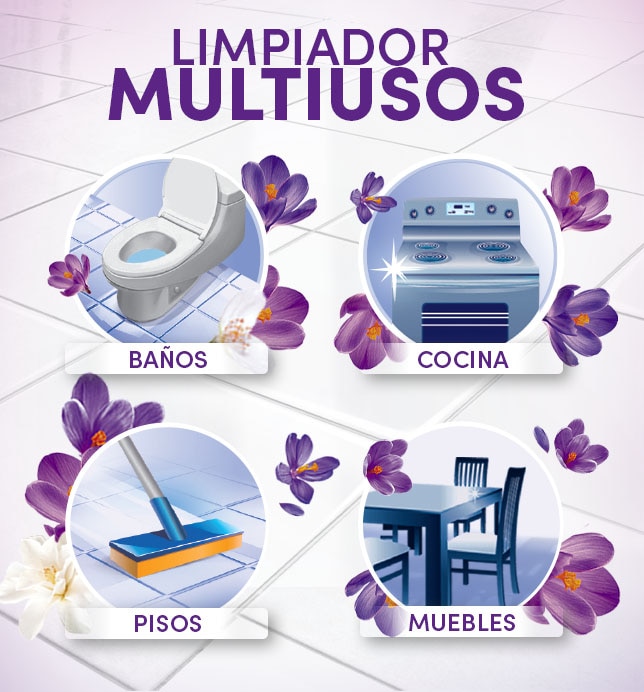 Fabuloso Fresca Lavanda, limpiador multiusos  Fragancia intensa y duradera 