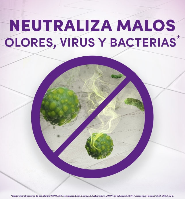 Neutraliza malos olores, virus y bacterias