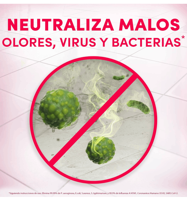 Neutraliza malos olores, virus y bacterias