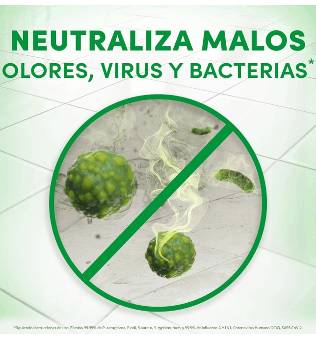 Neutraliza malos olores, virus y bacterias
