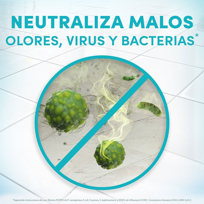 Neutraliza malos olores, virus y bacterias