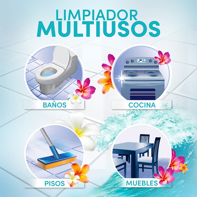 Fabuloso Mar Fresco, limpiador multiusos  Fragancia intensa y duradera 
