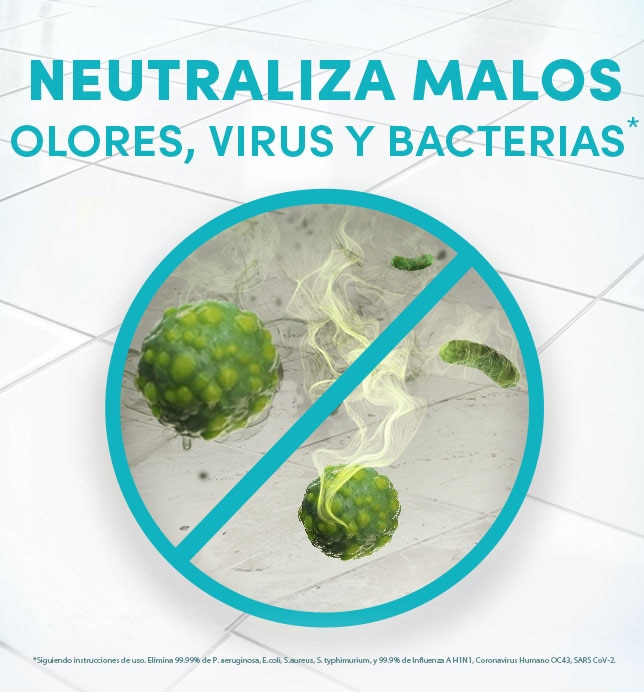 Neutraliza malos olores, virus y bacterias