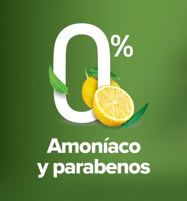 0% amoníaco y parabenos 