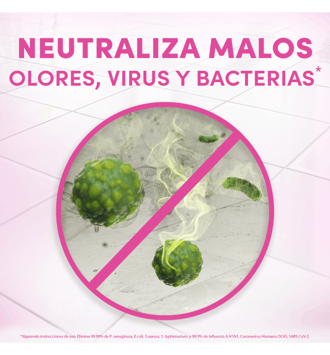 Neutraliza malos olores, virus y bacterias