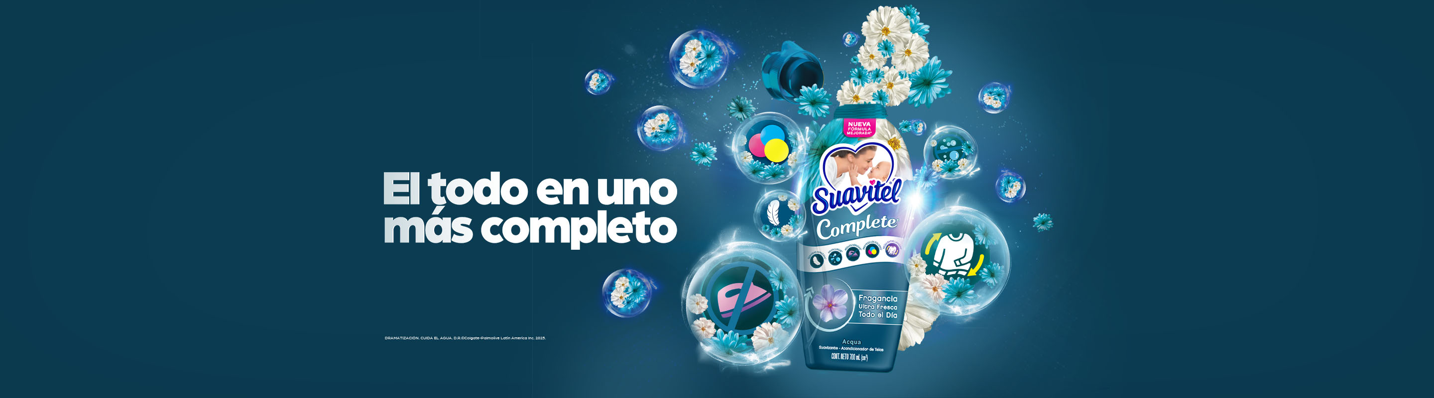Suavitel Complete Acqua: el suavizante todo en uno con fórmula mejorada y beneficios completos para el cuidado de la ropa.